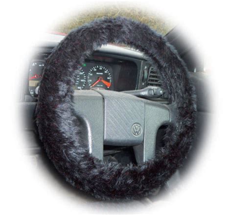 Accessories Set. . Black fuzzy steering wheel cover